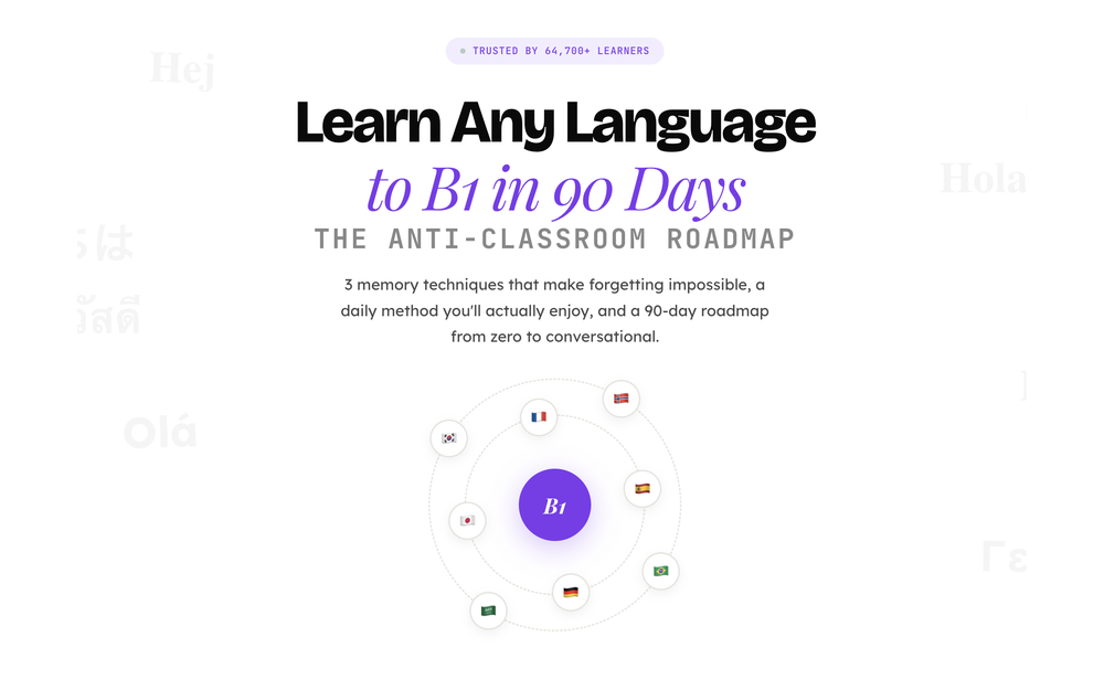Learn Any Language to B1 in 90 Days
